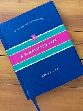 A Simplified Life Hardcover Planner - Blue with Pink & Teal Stripes